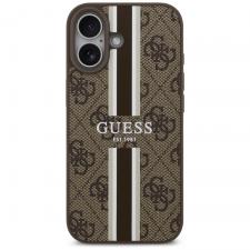 Carcasa Guess 4G Printed Stripes cu MagSafe compatibila cu iPhone 17, Maro