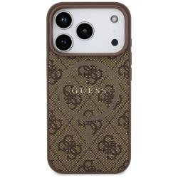 Carcasa Guess 4G Ring Classic Logo cu MagSafe compatibila cu iPhone 18 Pro / 17 Pro, Maro