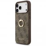 Carcasa Guess 4G Ring Stand compatibila cu iPhone 17 Pro Max, Maro 3 - lerato.ro