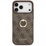 Carcasa Guess 4G Ring Stand compatibila cu iPhone 17 Pro Max, Maro 2 - lerato.ro