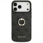 Carcasa Guess 4G Ring Stand compatibila cu iPhone 17 Pro Max, Negru 2 - lerato.ro