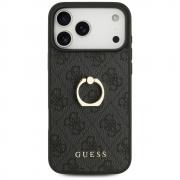 Carcasa Guess 4G Ring Stand compatibila cu iPhone 17 Pro Max, Negru