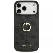 Carcasa Guess 4G Ring Stand compatibila cu iPhone 17 Pro Max, Negru