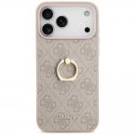Carcasa Guess 4G Ring Stand compatibila cu iPhone 17 Pro Max, Roz 2 - lerato.ro