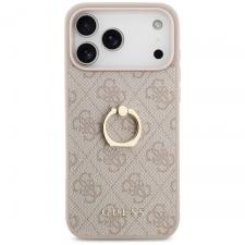 Carcasa Guess 4G Ring Stand compatibila cu iPhone 17 Pro Max, Roz