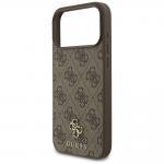Carcasa Guess 4G Small Classic Logo cu MagSafe compatibila cu iPhone 17 Pro Max, Maro 7 - lerato.ro