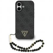 Carcasa Guess 4G Strap Triangle Logo cu MagSafe compatibila cu iPhone 17, Negru