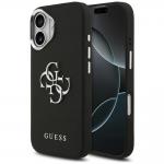 Carcasa Guess Grained Big 4G Classic Logo compatibila cu iPhone 17, Negru 4 - lerato.ro