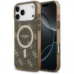 Carcasa Guess IML 4G Background cu MagSafe compatibila cu iPhone 17 Pro, Maro 4 - lerato.ro