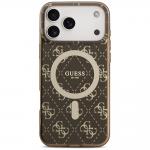 Carcasa Guess IML 4G Background cu MagSafe compatibila cu iPhone 17 Pro, Maro 2 - lerato.ro