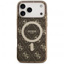 Carcasa Guess IML 4G Background cu MagSafe compatibila cu iPhone 17 Pro, Maro