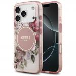 Carcasa Guess IML Flower Tonal Circle cu MagSafe compatibila cu iPhone 17 Pro Max, Roz 4 - lerato.ro