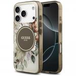 Carcasa Guess IML Flower Tonal Circle cu MagSafe compatibila cu iPhone 17 Pro, Maro 4 - lerato.ro