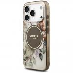 Carcasa Guess IML Flower Tonal Circle cu MagSafe compatibila cu iPhone 17 Pro, Maro 3 - lerato.ro