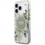 Carcasa Guess IML Flower Tonal Circle cu MagSafe compatibila cu iPhone 17 Pro Max, Verde 3 - lerato.ro