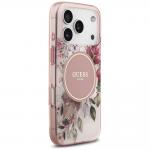 Carcasa Guess IML Flower Tonal Circle cu MagSafe compatibila cu iPhone 17 Pro, Roz 5 - lerato.ro