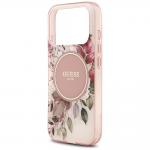 Carcasa Guess IML Flower Tonal Circle cu MagSafe compatibila cu iPhone 17 Pro, Roz 7 - lerato.ro