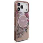 Carcasa Guess IML Flowers Pearl Strap cu MagSafe compatibila cu iPhone 17 Pro Max, Roz 5 - lerato.ro
