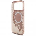 Carcasa Guess IML Flowers Pearl Strap cu MagSafe compatibila cu iPhone 17 Pro Max, Roz 8 - lerato.ro