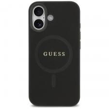Carcasa Guess Saffiano Classic Logo cu MagSafe compatibila cu iPhone 17, Negru