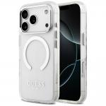 Carcasa Guess Metal Outline cu MagSafe compatibila cu iPhone 17 Pro, Silver 2 - lerato.ro