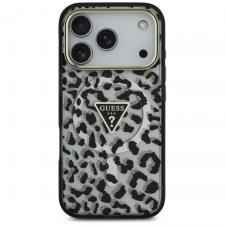 Carcasa Guess Leopard Glitter cu MagSafe compatibila cu iPhone 17 Pro Max, Negru