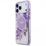 Carcasa Guess IML Flower Tonal Circle cu MagSafe compatibila cu iPhone 17 Pro Max, Mov 3 - lerato.ro