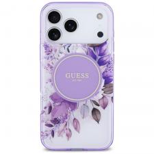 Carcasa Guess IML Flower Tonal Circle cu MagSafe compatibila cu iPhone 17 Pro Max, Mov