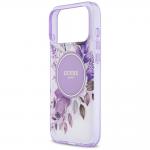 Carcasa Guess IML Flower Tonal Circle cu MagSafe compatibila cu iPhone 17 Pro Max, Mov 7 - lerato.ro