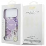 Carcasa Guess IML Flower Tonal Circle cu MagSafe compatibila cu iPhone 17 Pro Max, Mov 9 - lerato.ro