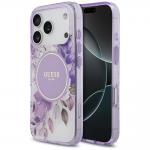 Carcasa Guess IML Flower Tonal Circle cu MagSafe compatibila cu iPhone 17 Pro, Mov 4 - lerato.ro