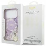 Carcasa Guess IML Flower Tonal Circle cu MagSafe compatibila cu iPhone 17 Pro, Mov 9 - lerato.ro