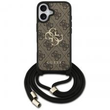 Carcasa Guess 4G Big Logo Cord Stap Crossbody cu MagSafe compatibila cu iPhone 17, Maro