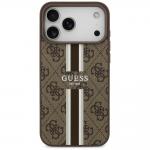 Carcasa Guess 4G Printed Stripes cu MagSafe compatibila cu iPhone 17 Pro Max, Maro 2 - lerato.ro