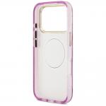 Carcasa Guess IML Glitter Flowers Triangle cu MagSafe compatibila cu iPhone 17 Pro, Mov 8 - lerato.ro