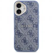 Carcasa Guess 4G PU Classic Logo cu MagSafe compatibila cu iPhone 17, Albastru