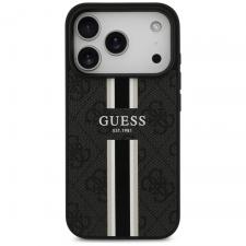 Carcasa Guess 4G Printed Stripes cu MagSafe compatibila cu iPhone 17 Pro, Negru