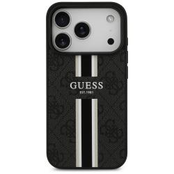 Carcasa Guess 4G Printed Stripes cu MagSafe compatibila cu iPhone 17 Pro, Negru