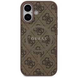 Carcasa Guess 4G Ring Classic Logo cu MagSafe compatibila cu iPhone 17, Maro