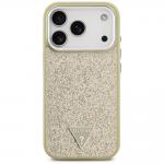 Carcasa Guess Glitter Triangle Logo cu MagSafe compatibila cu iPhone 17 Pro, Gold 2 - lerato.ro