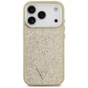 Carcasa Guess Glitter Triangle Logo cu MagSafe compatibila cu iPhone 17 Pro, Gold