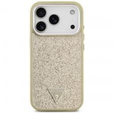 Carcasa Guess Glitter Triangle Logo cu MagSafe compatibila cu iPhone 17 Pro, Gold
