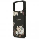 Carcasa Guess Grained Flowers Classic Logo cu MagSafe compatibila cu iPhone 17 Pro Max, Negru 7 - lerato.ro