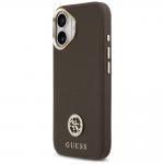 Carcasa Guess Grained Strass Logo cu MagSafe compatibila cu iPhone 17, Maro 3 - lerato.ro