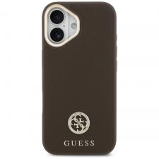 Carcasa Guess Grained Strass Logo cu MagSafe compatibila cu iPhone 17, Maro