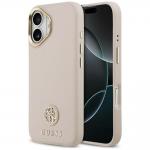 Carcasa Guess Grained Strass Logo cu MagSafe compatibila cu iPhone 17, Roz 4 - lerato.ro