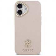 Carcasa Guess Grained Strass Logo cu MagSafe compatibila cu iPhone 17, Roz