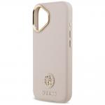 Carcasa Guess Grained Strass Logo cu MagSafe compatibila cu iPhone 17, Roz 7 - lerato.ro