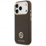 Carcasa Guess Grained Strass Logo cu MagSafe compatibila cu iPhone 17 Pro, Maro 3 - lerato.ro