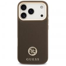 Carcasa Guess Grained Strass Logo cu MagSafe compatibila cu iPhone 17 Pro, Maro